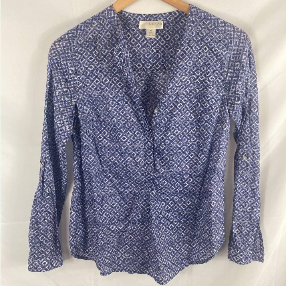Kenar Patterned half button down shirt XS